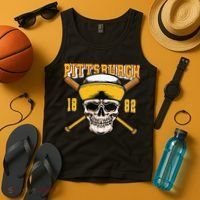 Pittsburgh Baseball Skyline Pennsylvania Player Coach Fan Tank Top thumb 4
