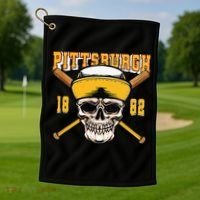 Pittsburgh Baseball Skyline Pennsylvania Player Coach Fan Golf Towel thumb 1