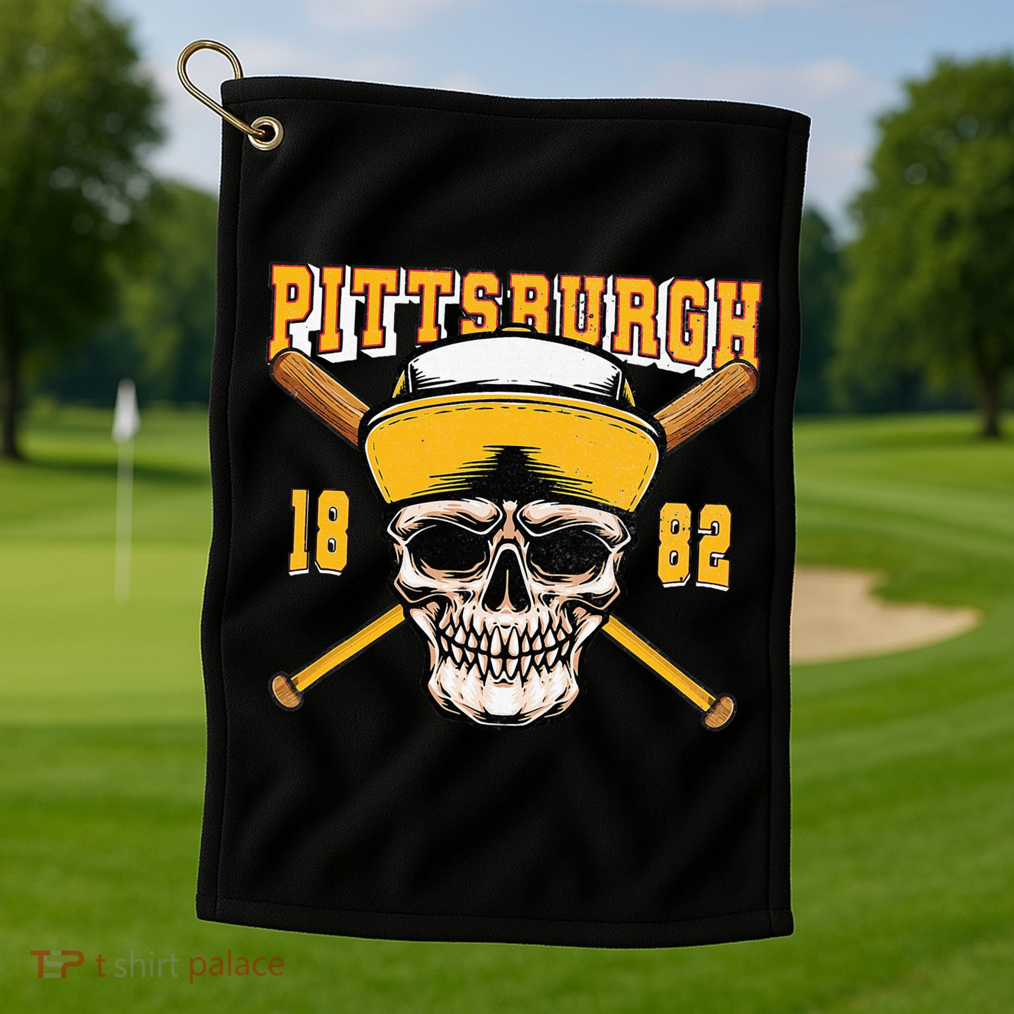 Pittsburgh Baseball Skyline Pennsylvania Player Coach Fan Golf Towel