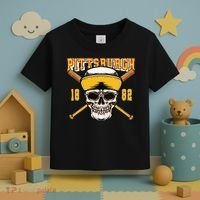 Pittsburgh Baseball Skyline Pennsylvania Player Coach Fan Toddler T-Shirt thumb 3
