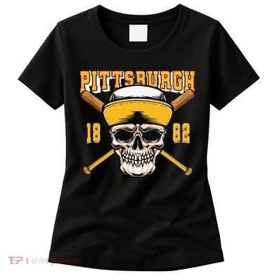 Pittsburgh Baseball Skyline Pennsylvania Player Coach Fan Women's T-Shirt