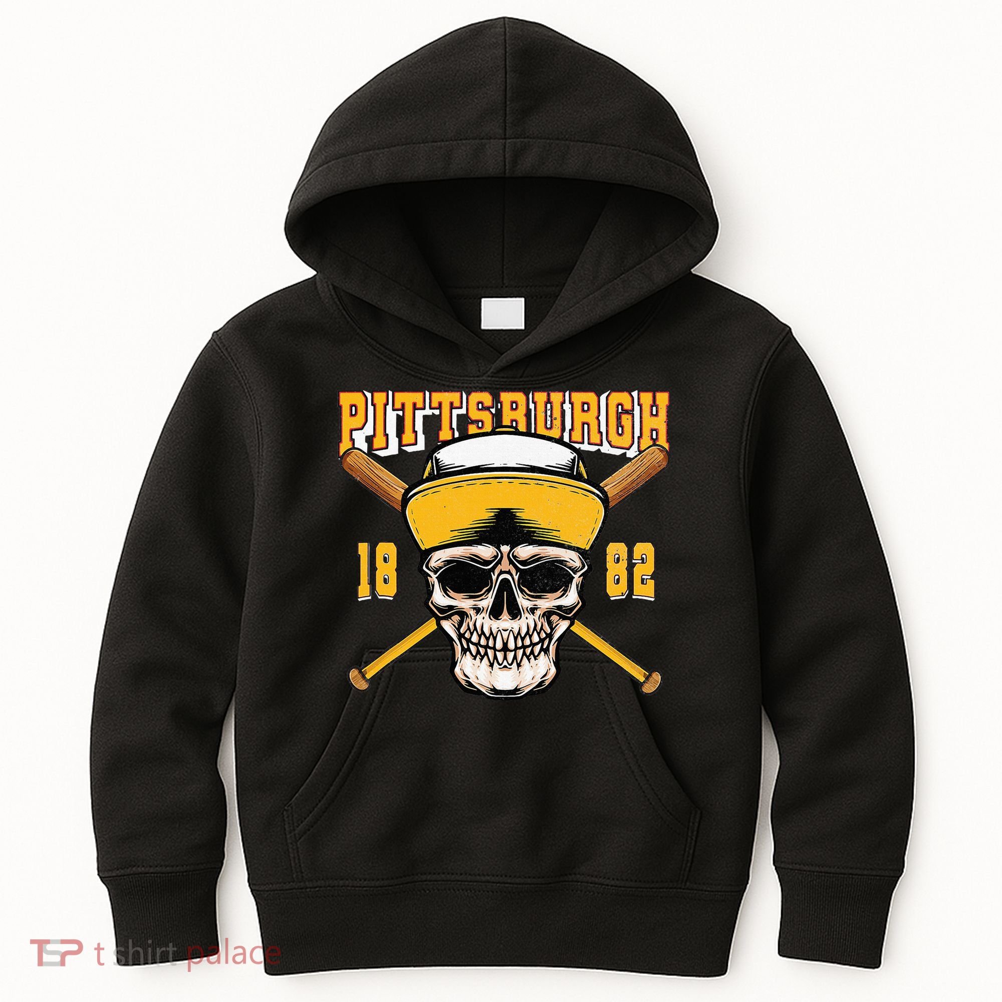 Pittsburgh Baseball Skyline Pennsylvania Player Coach Fan Kids Hoodie