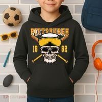 Pittsburgh Baseball Skyline Pennsylvania Player Coach Fan Kids Hoodie thumb 2