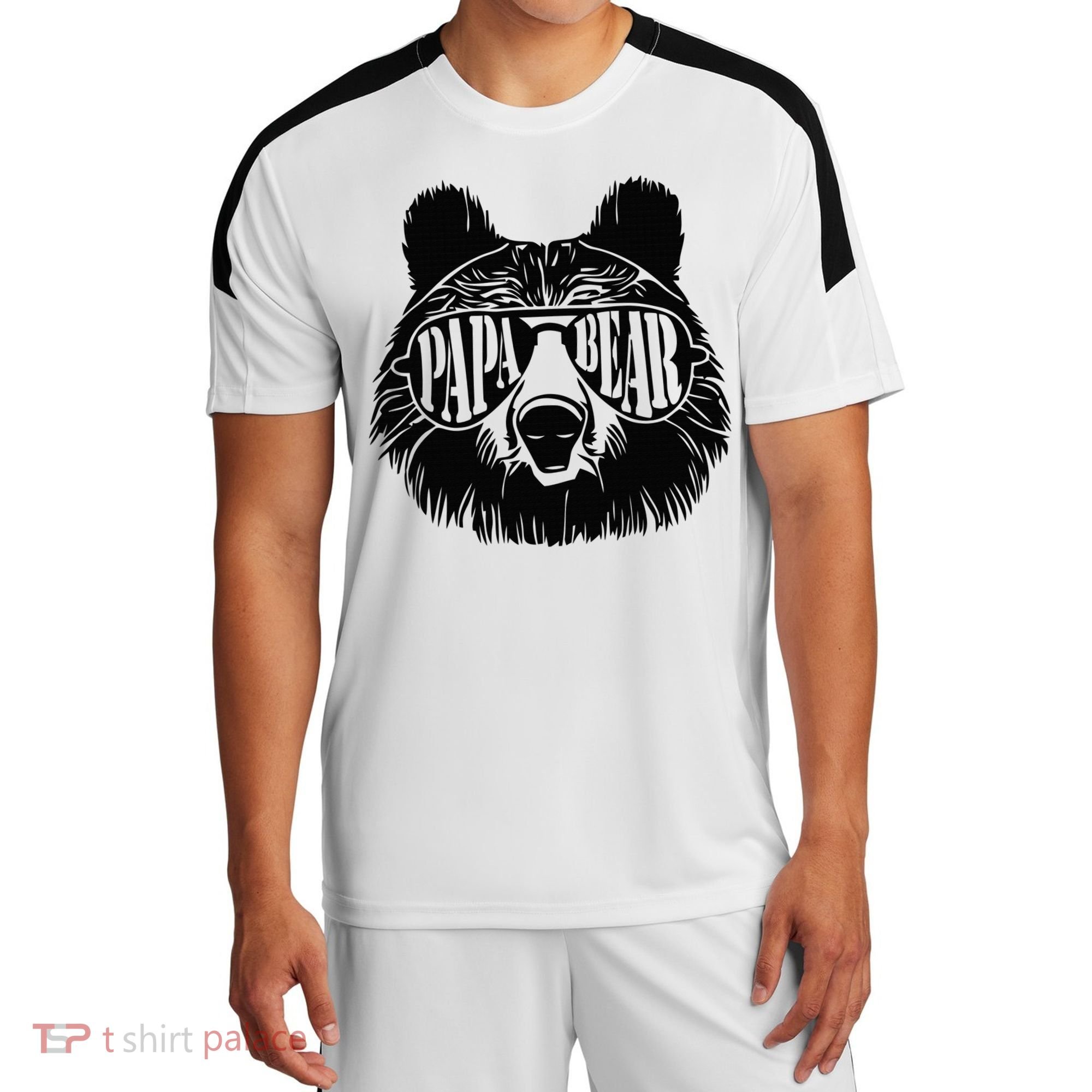 Papa Bear Sunglasses Fathers Day Dad Grandpa Sport-Tek Competitor United Soccer Jersey