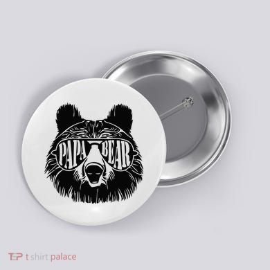 Papa Bear Sunglasses Fathers Day Dad Grandpa Button