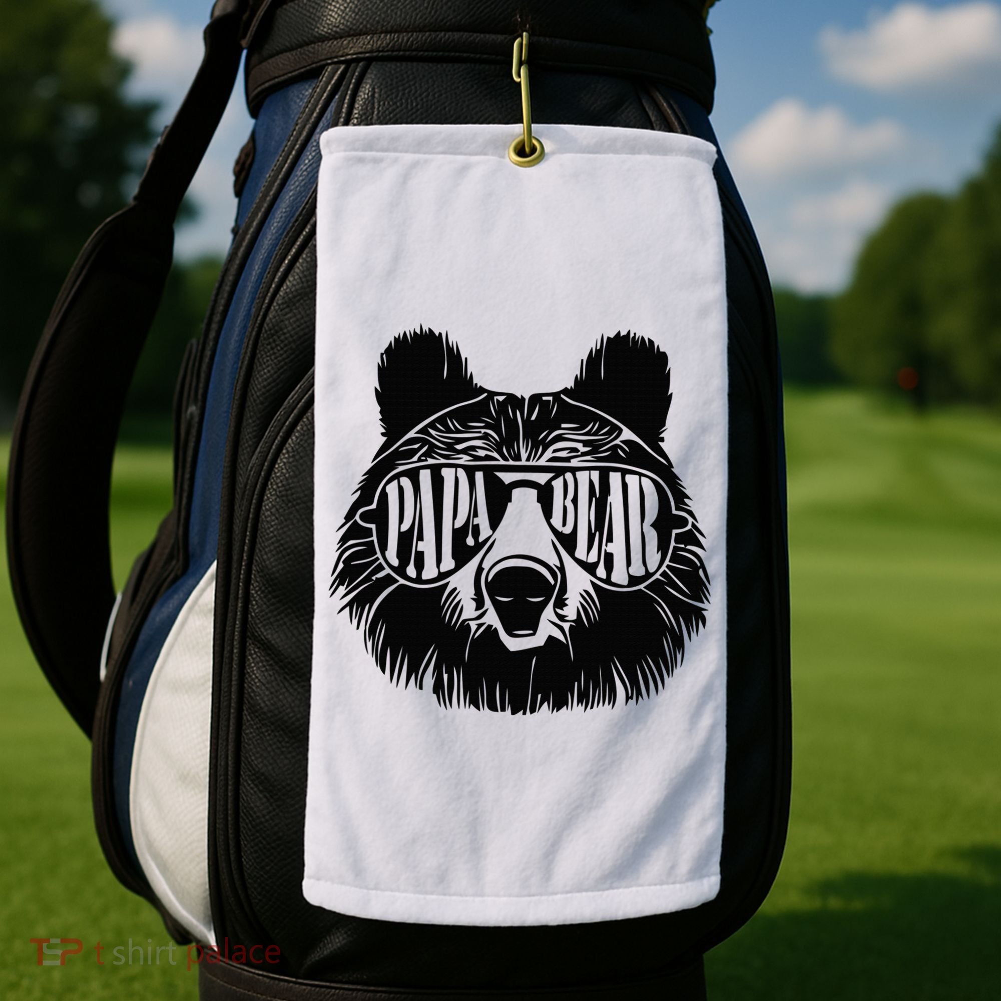 Papa Bear Sunglasses Fathers Day Dad Grandpa Golf Towel