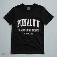 PunaluU Black Sand Beach Kona Stitched Big Island Of Hawaii T-Shirt thumb 5