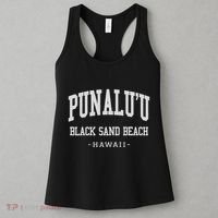 PunaluU Black Sand Beach Kona Stitched Big Island Of Hawaii Women's Tank Top thumb 3