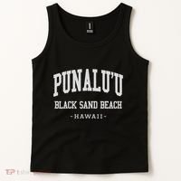 PunaluU Black Sand Beach Kona Stitched Big Island Of Hawaii Tank Top thumb 2