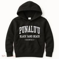 PunaluU Black Sand Beach Kona Stitched Big Island Of Hawaii Kids Hoodie thumb 0