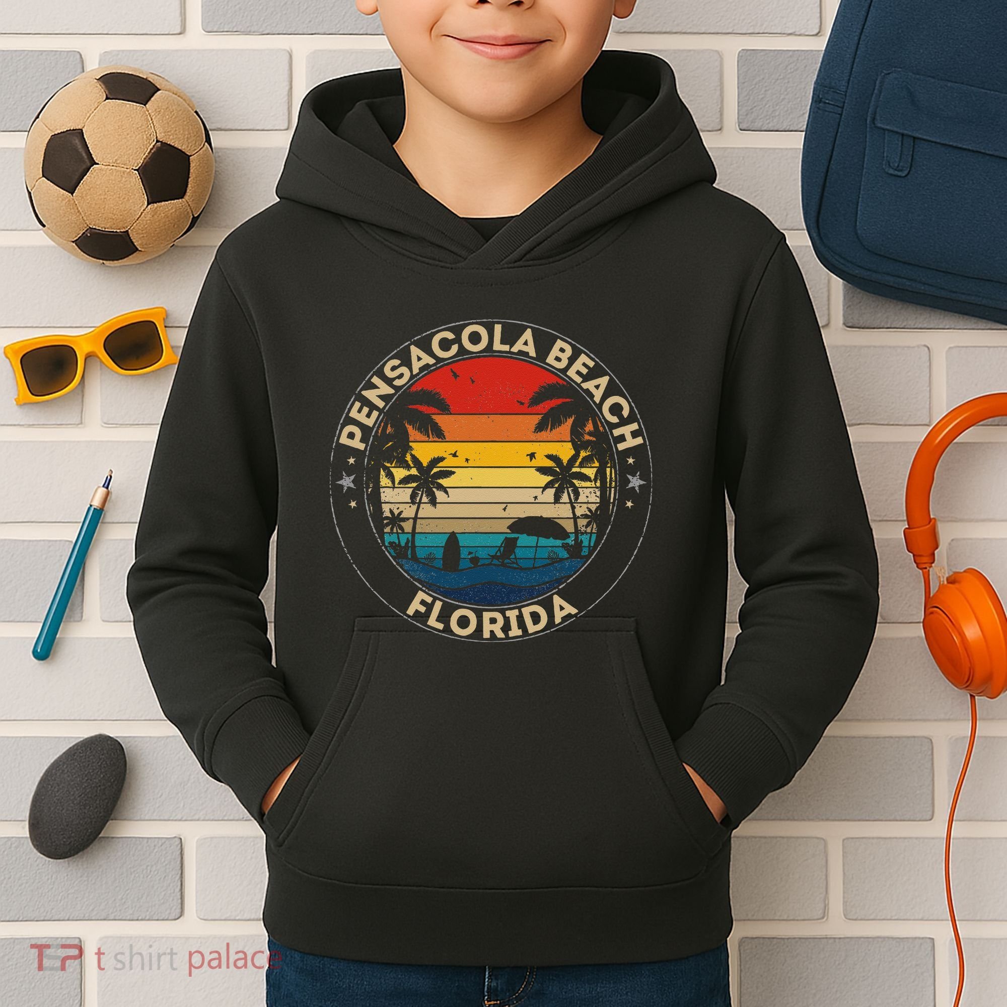 Pensacola Beach Souvenir Florida Reminder Kids Hoodie