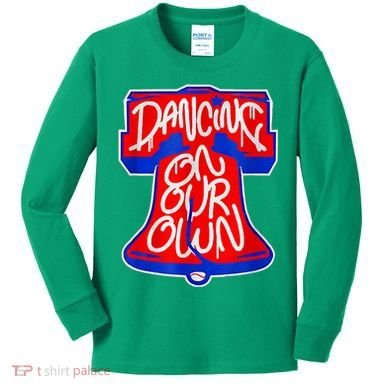 Philadelphia Baseball Shirt Philly Dancing On My Own Kids Long Sleeve Shirt