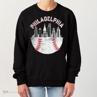 Philadelphia Baseball Skyline Retro Philly Cityscap Women's Sweatshirt thumb 0