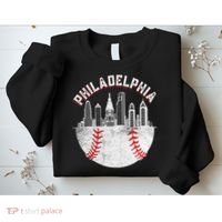Philadelphia Baseball Skyline Retro Philly Cityscap Sweatshirt thumb 2