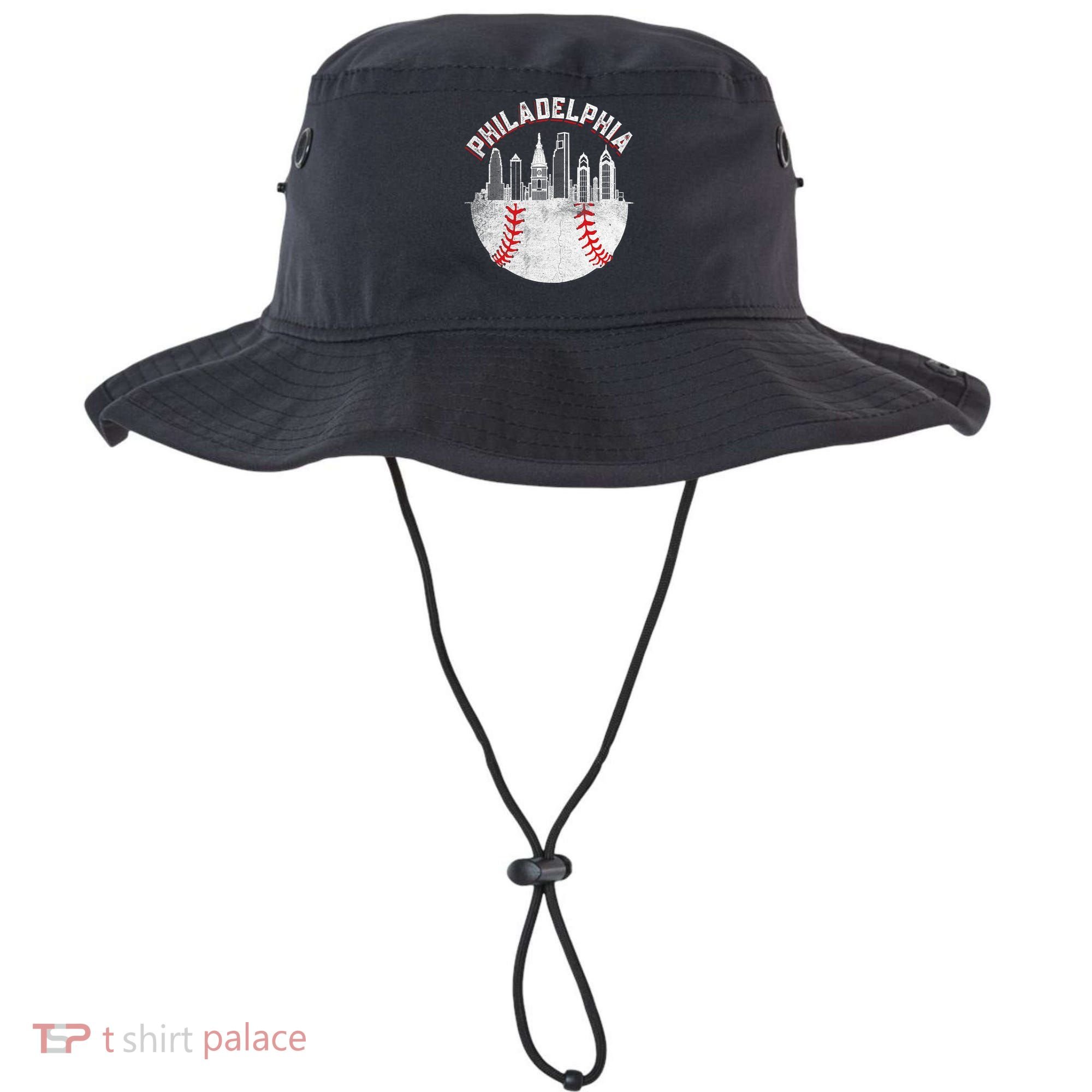 Philadelphia Baseball Skyline Retro Philly Cityscap Bucket Hat