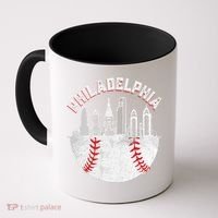 Philadelphia Baseball Skyline Retro Philly Cityscap Coffee Mug thumb 0