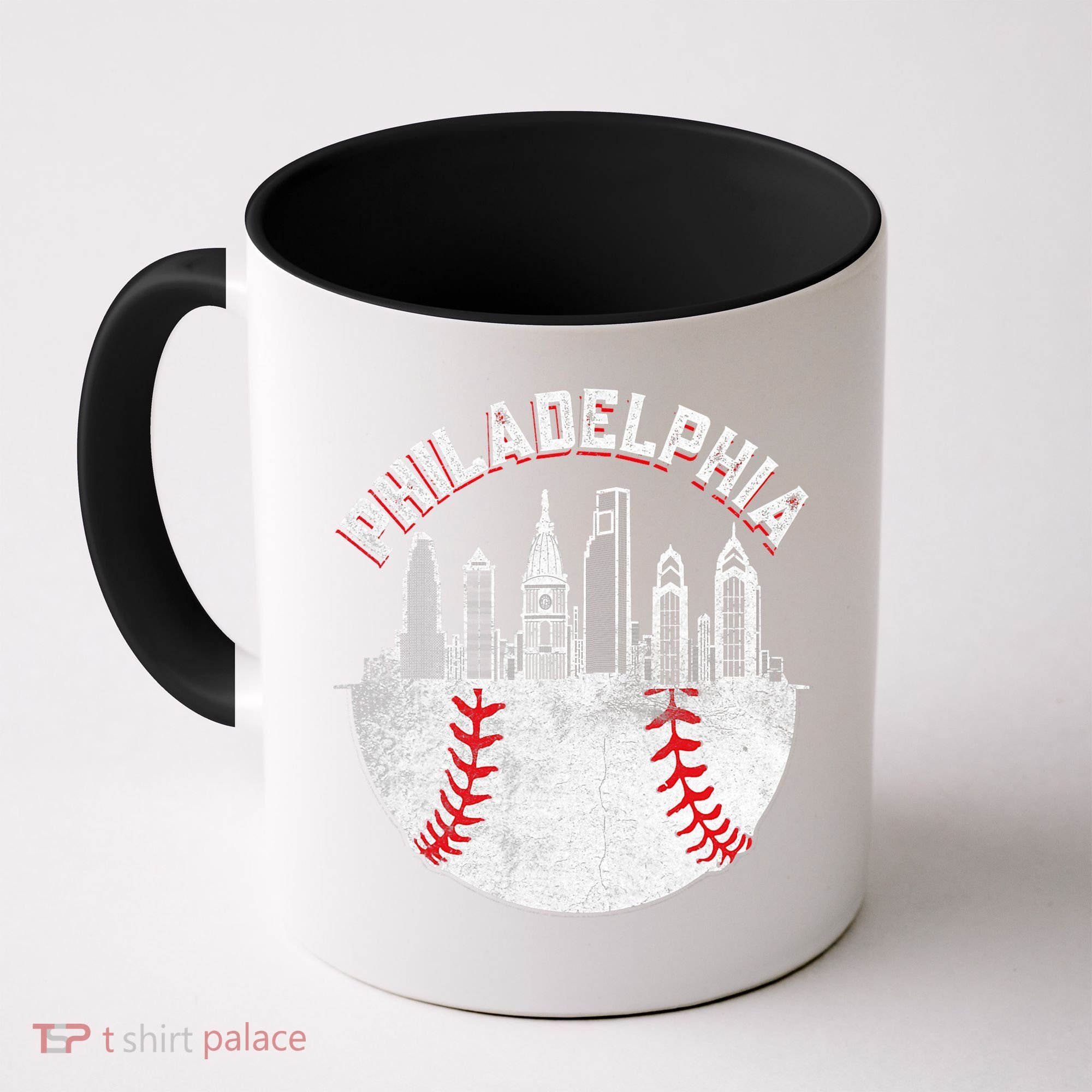 Philadelphia Baseball Skyline Retro Philly Cityscap Coffee Mug