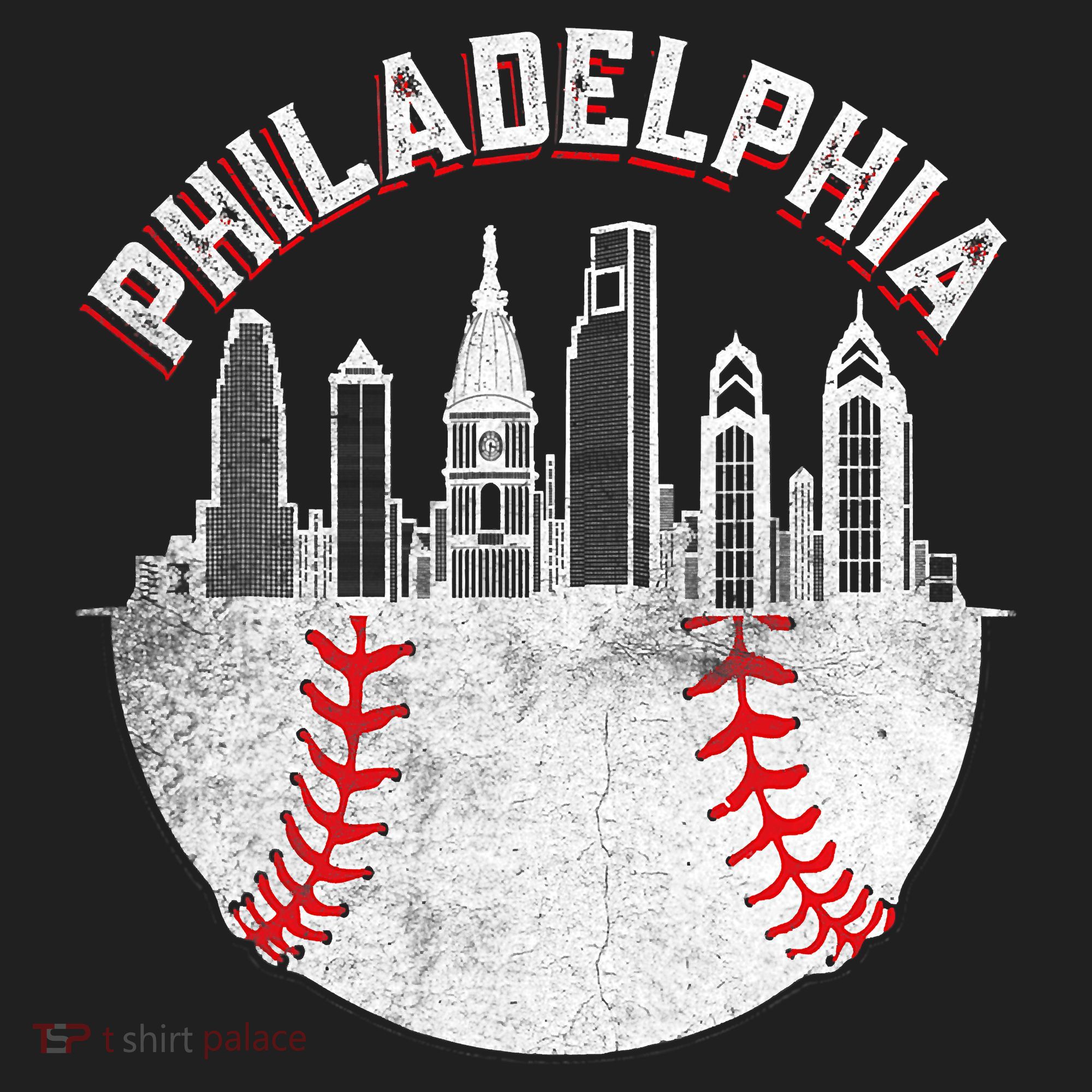 Philadelphia Baseball Skyline Retro Philly Cityscap Beanie