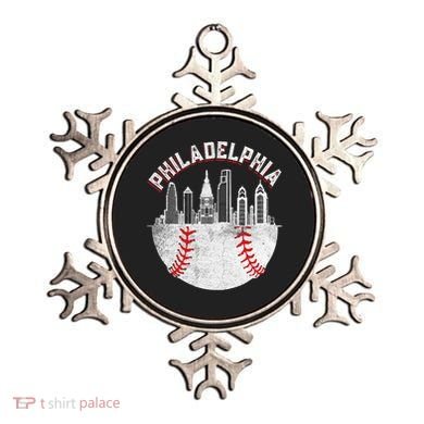 Philadelphia Baseball Skyline Retro Philly Cityscap Ornament