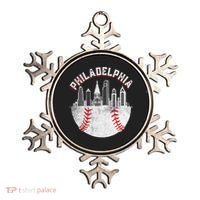 Philadelphia Baseball Skyline Retro Philly Cityscap Ornament thumb 0