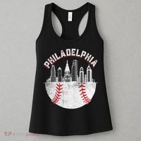 Philadelphia Baseball Skyline Retro Philly Cityscap Women's Tank Top thumb 3