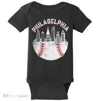 Philadelphia Baseball Skyline Retro Philly Cityscap Baby Bodysuit thumb 0