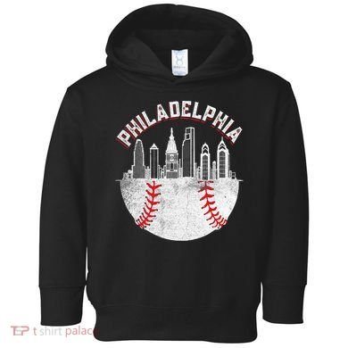 Philadelphia Baseball Skyline Retro Philly Cityscap Toddler Hoodie