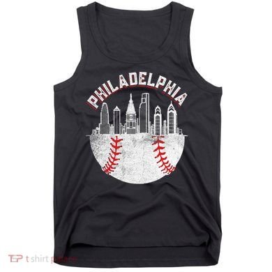 Philadelphia Baseball Skyline Retro Philly Cityscap Tank Top