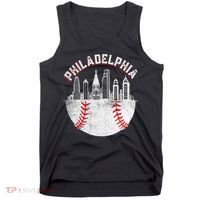 Philadelphia Baseball Skyline Retro Philly Cityscap Tank Top thumb 0
