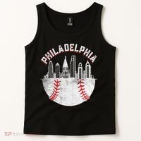 Philadelphia Baseball Skyline Retro Philly Cityscap Tank Top thumb 2