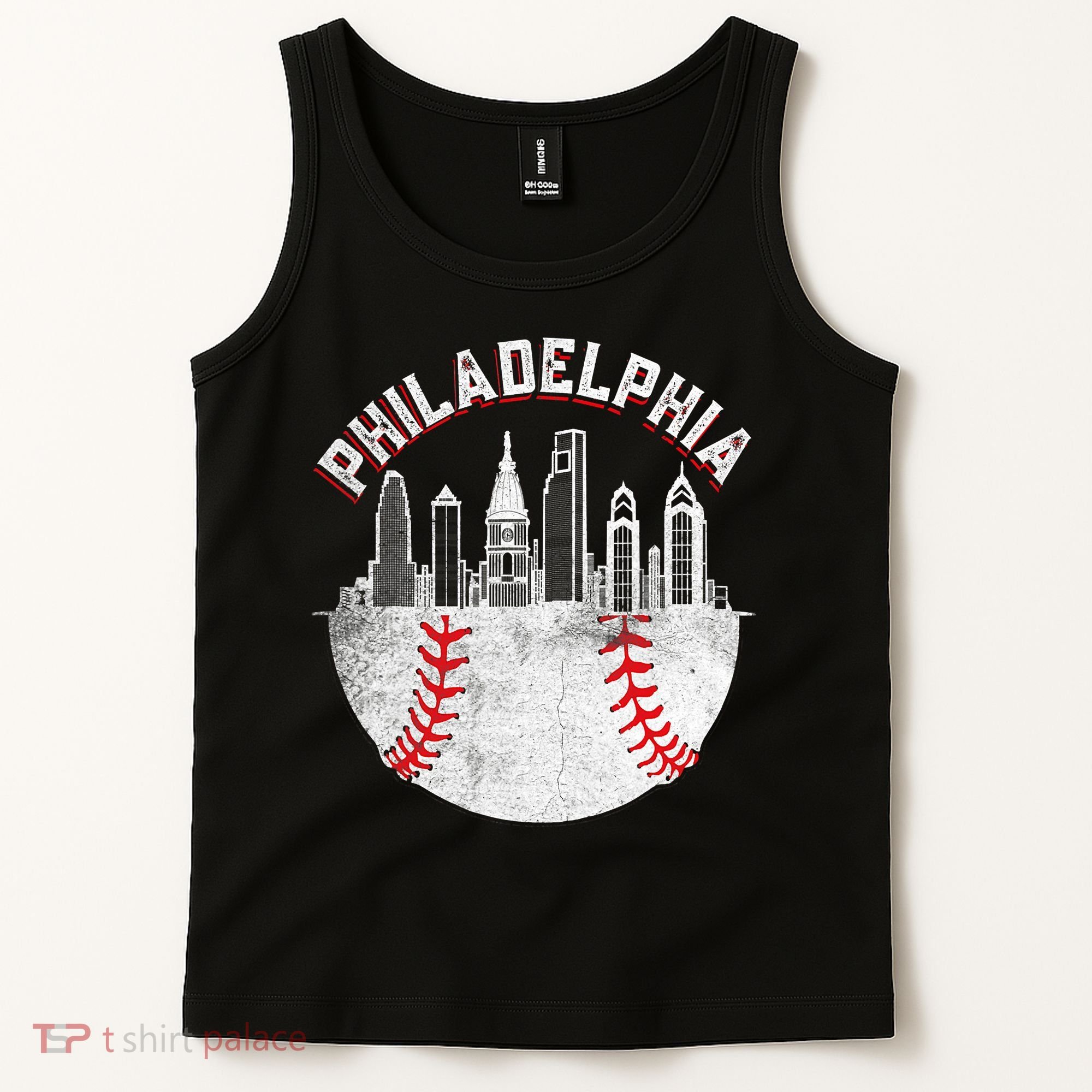 Philadelphia Baseball Skyline Retro Philly Cityscap Tank Top