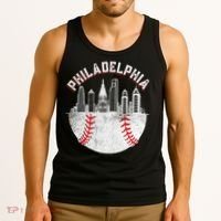 Philadelphia Baseball Skyline Retro Philly Cityscap Tank Top thumb 3