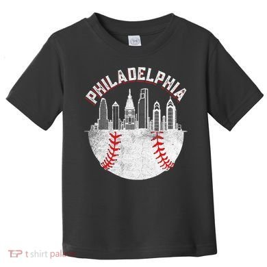 Philadelphia Baseball Skyline Retro Philly Cityscap Toddler T-Shirt