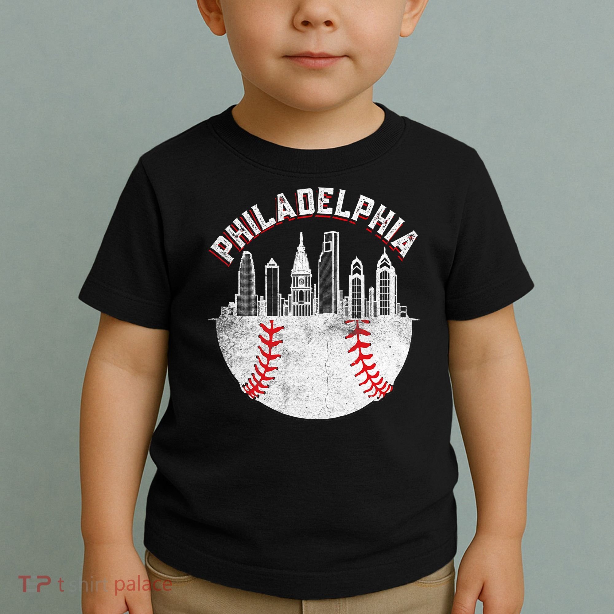 Philadelphia Baseball Skyline Retro Philly Cityscap Toddler T-Shirt