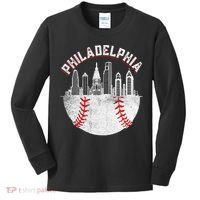 Philadelphia Baseball Skyline Retro Philly Cityscap Kids Long Sleeve Shirt thumb 0