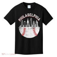 Philadelphia Baseball Skyline Retro Philly Cityscap Kids T-Shirt thumb 0