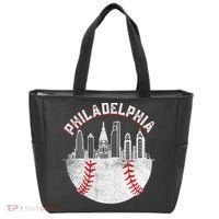 Philadelphia Baseball Skyline Retro Philly Cityscap Tote Bag thumb 0