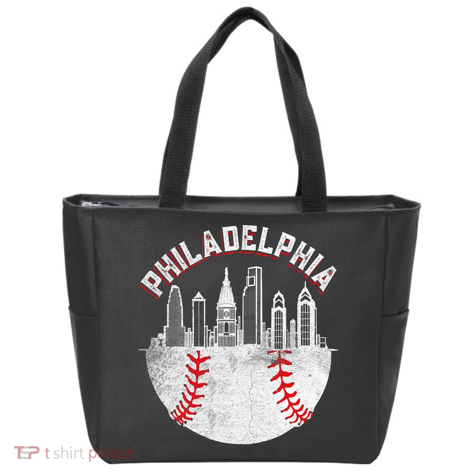 Philadelphia Baseball Skyline Retro Philly Cityscap Tote Bag