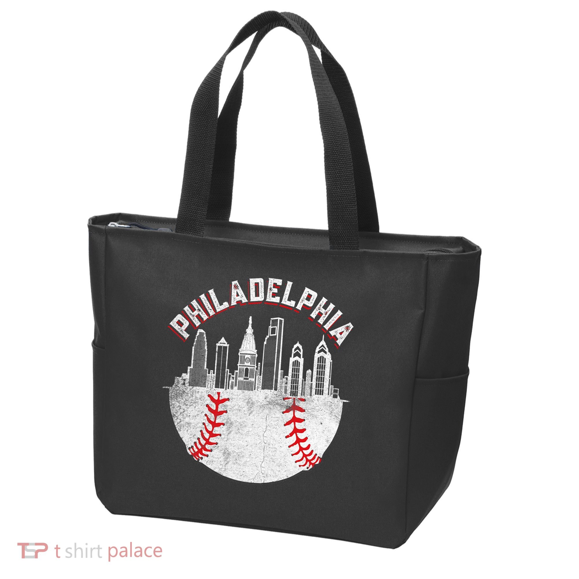 Philadelphia Baseball Skyline Retro Philly Cityscap Tote Bag