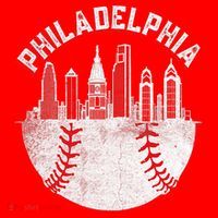 Philadelphia Baseball Skyline Retro Philly Cityscap Santa Hat thumb 1