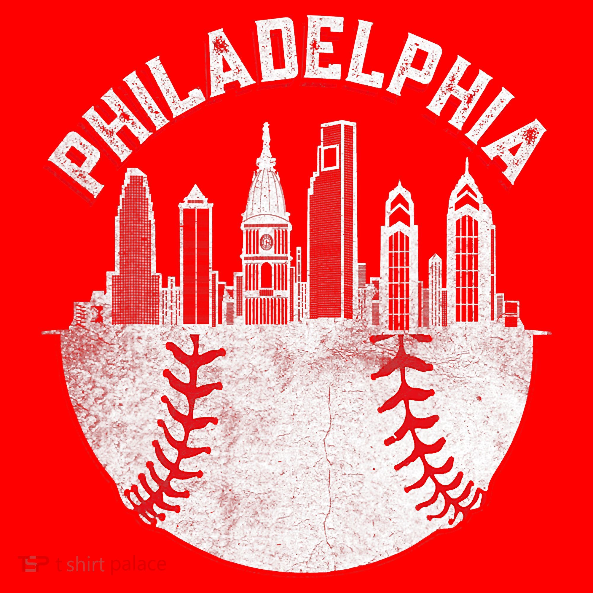 Philadelphia Baseball Skyline Retro Philly Cityscap Santa Hat