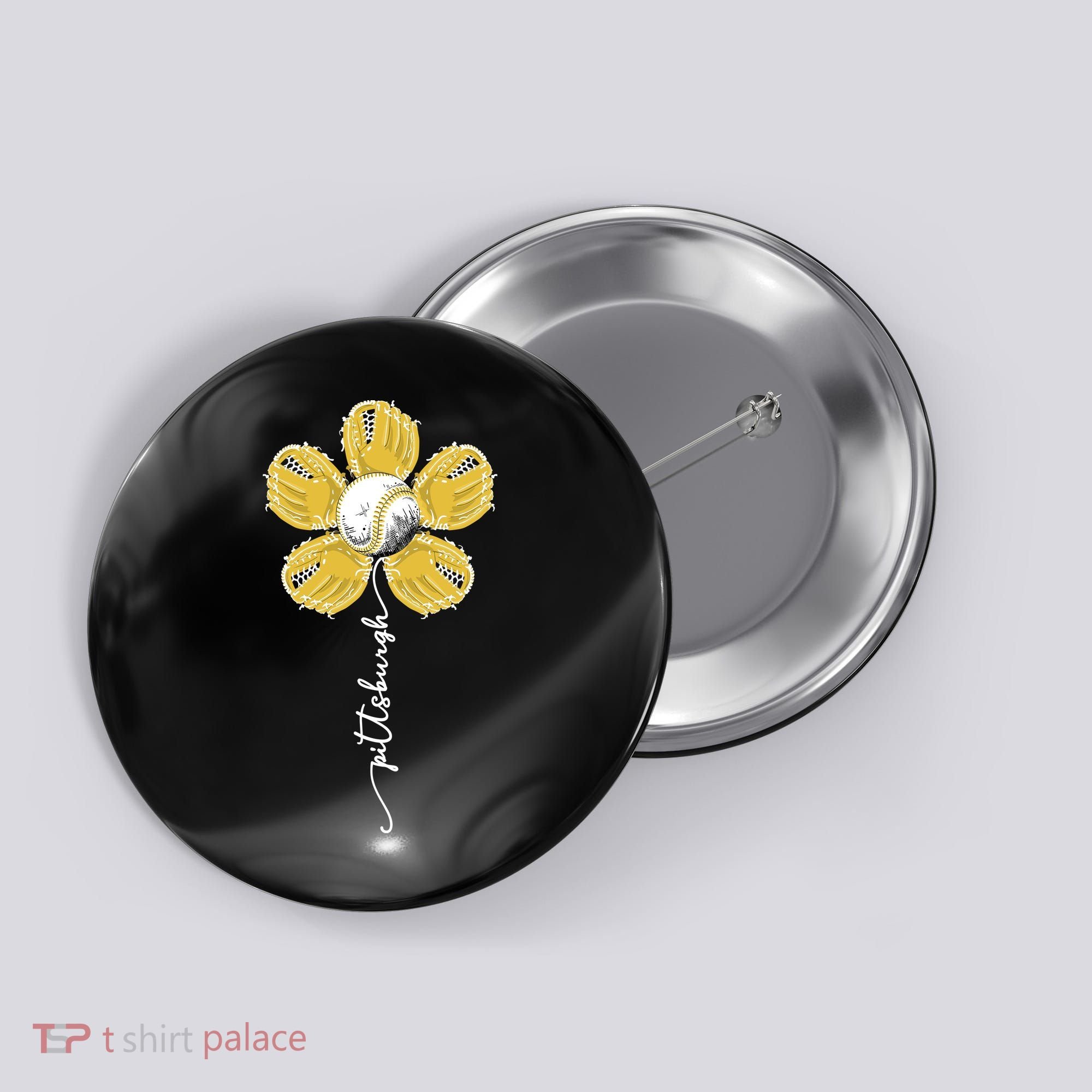 Pittsburgh Baseball Sunflower Sport Lover Button