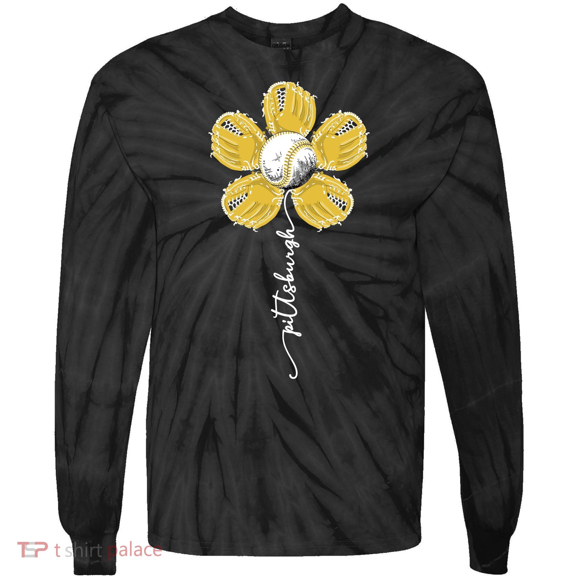Pittsburgh Baseball Sunflower Sport Lover Tie-Dye Long Sleeve Shirt