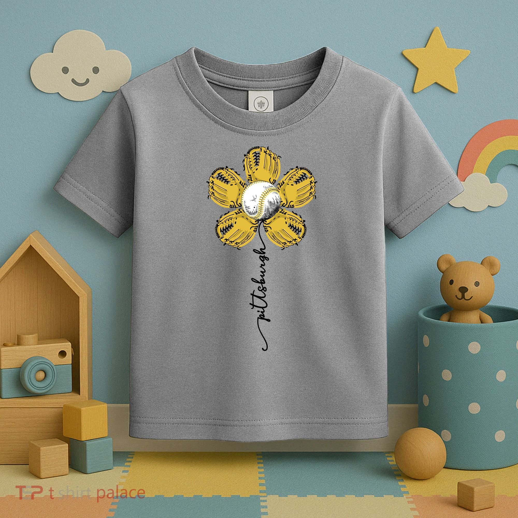 Pittsburgh Baseball Sunflower Sport Lover Toddler T-Shirt