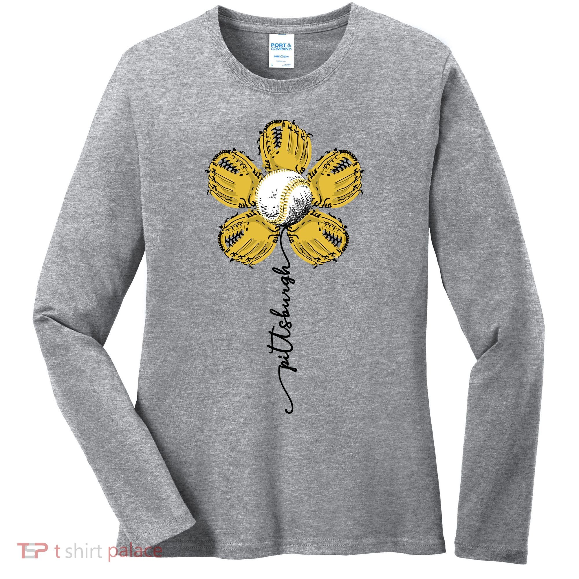 Pittsburgh Baseball Sunflower Sport Lover Women's Long Sleeve Shirt