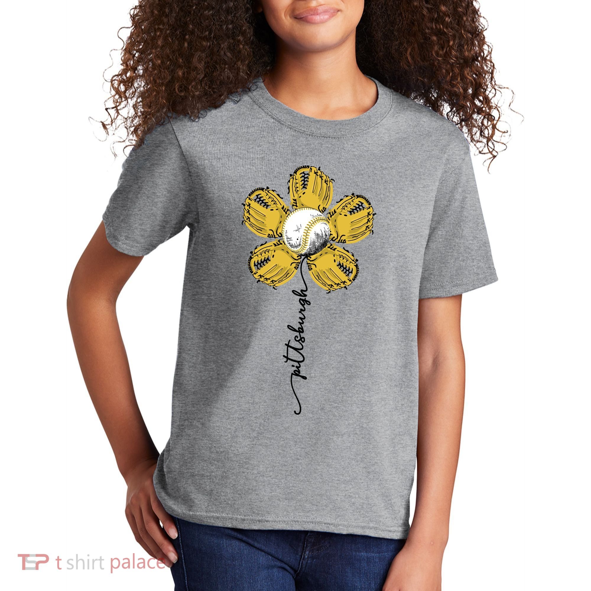 Pittsburgh Baseball Sunflower Sport Lover Kids T-Shirt
