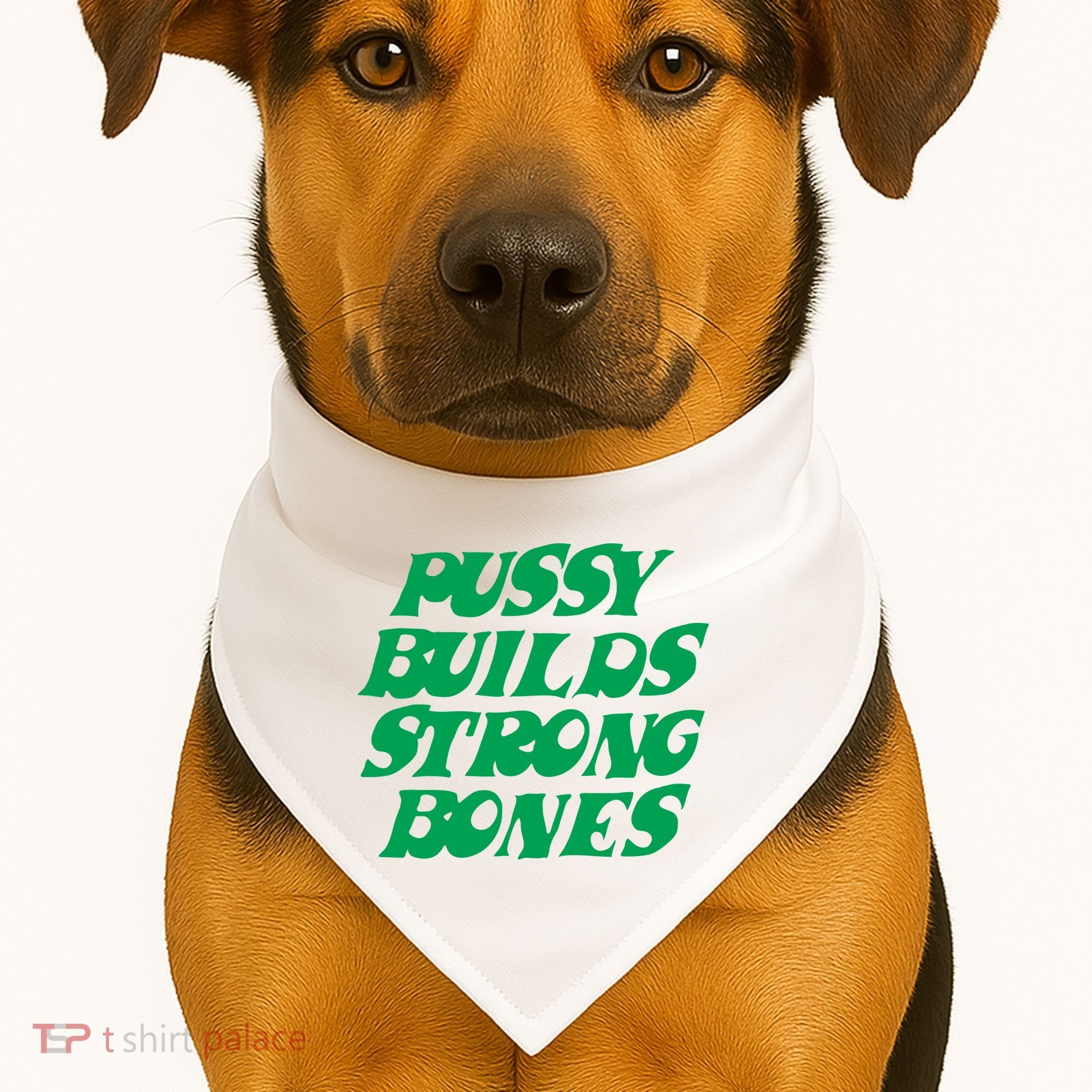 Pussy Builds Strong Bones USA-Made Doggie Bandana
