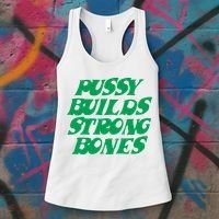 Pussy Builds Strong Bones Women's Tank Top thumb 3