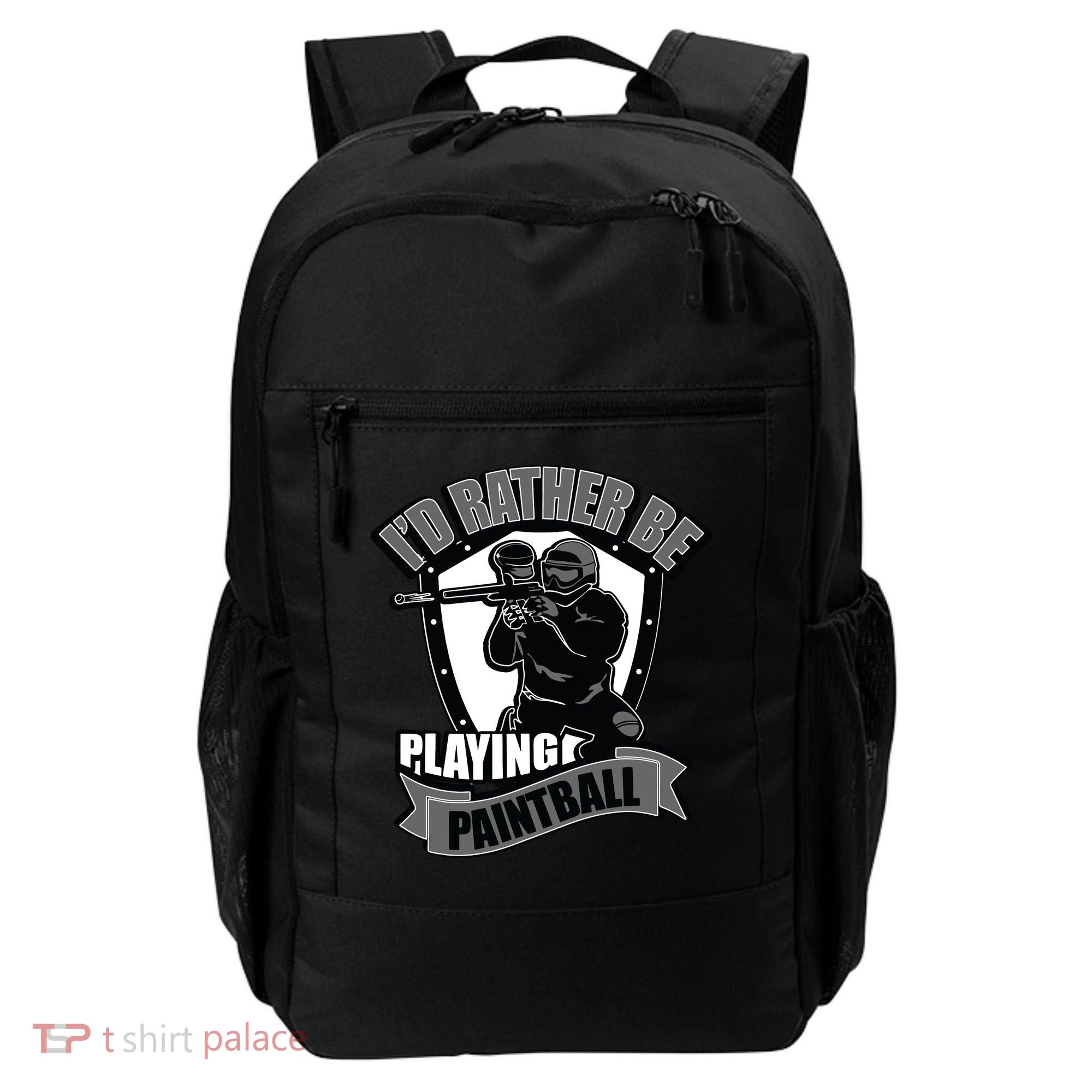 Paint Balling Tee I'd Rather Be Playing Paintball Backpack