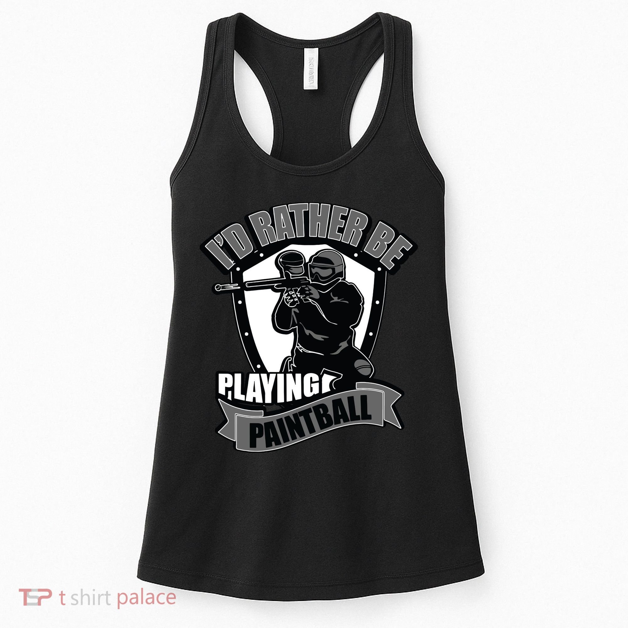 Paint Balling Tee I'd Rather Be Playing Paintball Women's Tank Top